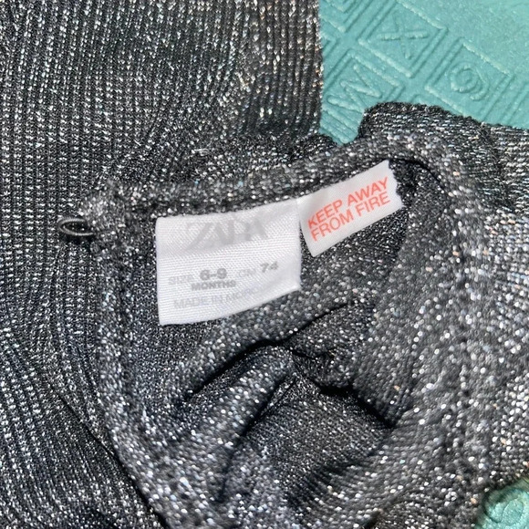 Zara baby onesie size 6-9 months sparkly  black!​ - Picture 2 of 9